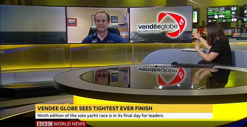 Talking on BBC Sport Today about the Vendée Globe finish - photo © BBC