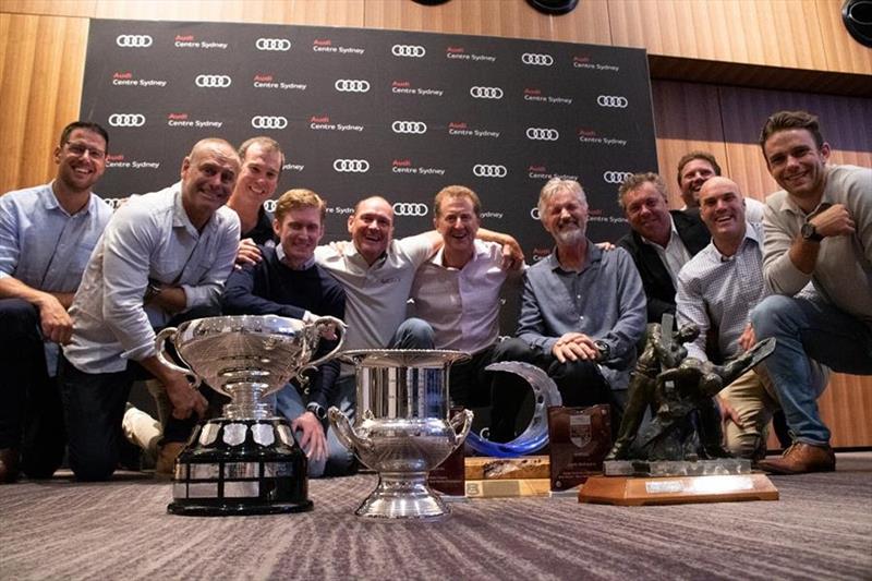The Gweilo crew celebrate with their trophies at the Audi Centre Sydney Blue Water Pointscore Prizegiving and CYCA Ocean Racer of the Year Award photo copyright CYCA taken at Cruising Yacht Club of Australia