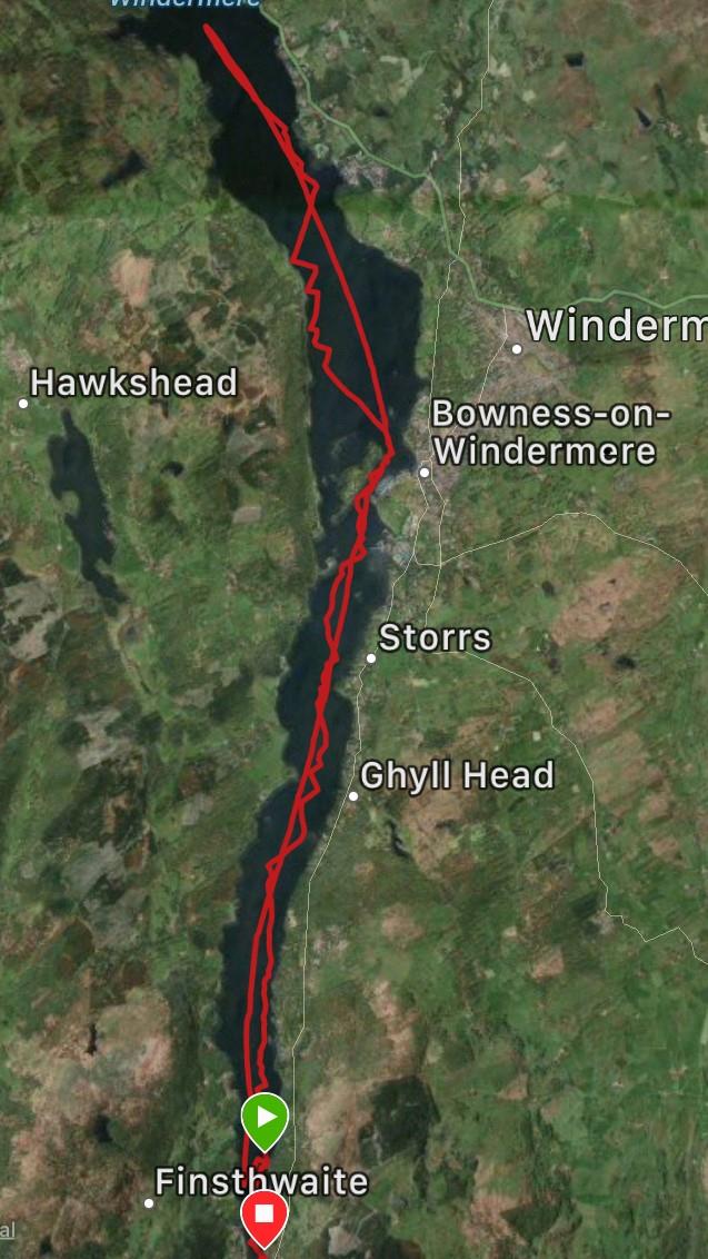 2021 Windermere Waterhead Race winners route photo copyright Mark Fearnley taken at South Windermere Sailing Club