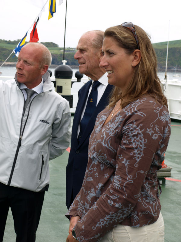  HRH, The Prince Philip, Duke of Edinburgh, Dee Caffari and Mike Golding at the OSTAR start in Plymouth photo copyright Stewart Holmes of Starboard Photography taken at 