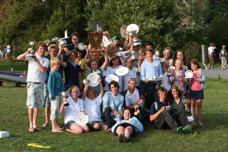 Sarah Webb and the prizewinnners at Bosham Junior Week photo copyright Nicky Chapple taken at Bosham Sailing Club