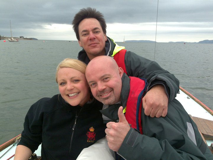 Amy Dickie, member of the RAYC with Comedy Dave and Dom from the Radio 1 Breakfast Show photo copyright Stevie Scanlan taken at Royal Anglesey Yacht Club