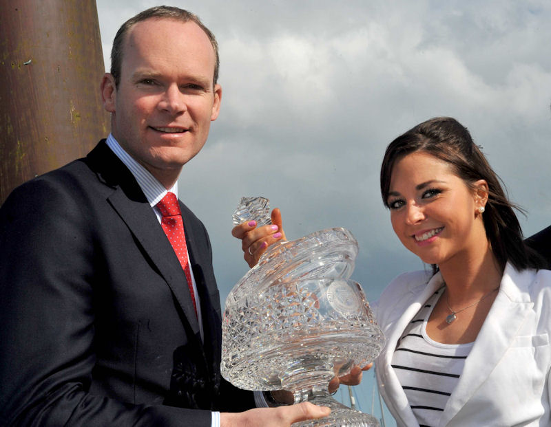 Simon Coveney TD, Minister for Food, Agriculture and the Marine and Emma Beecher of Brien from Kinsale Yacht Club at the launch of the Kinsale Yacht Club Sovereigns Cup 2013 in Kinsale photo copyright John Allen taken at Kinsale Yacht Club