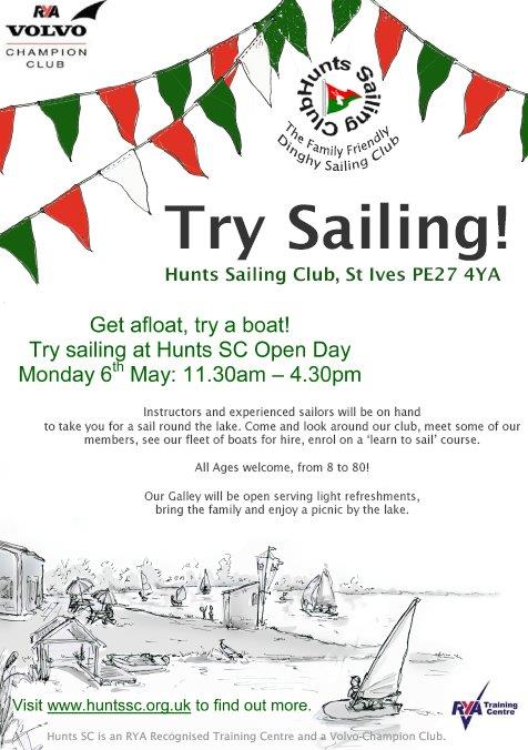 Hunts Sailing Club is having an Open Day on the first May Bank Holiday photo copyright Hannah Hutchings taken at Hunts Sailing Club