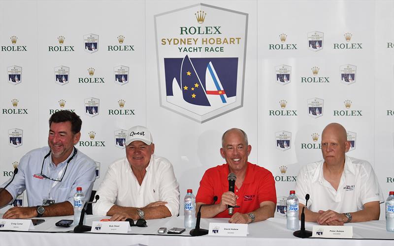 Andrew Weiss, Bob Steel, David Askew, Peter Askew at RSHYR press conference photo copyright Cruising Yacht Club of Australia taken at Cruising Yacht Club of Australia