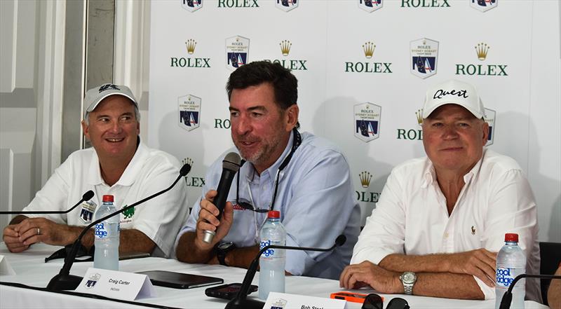 Andrew Weiss, Craig Carter, Bob Steel at RSHYR press conference - photo © Cruising Yacht Club of Australia