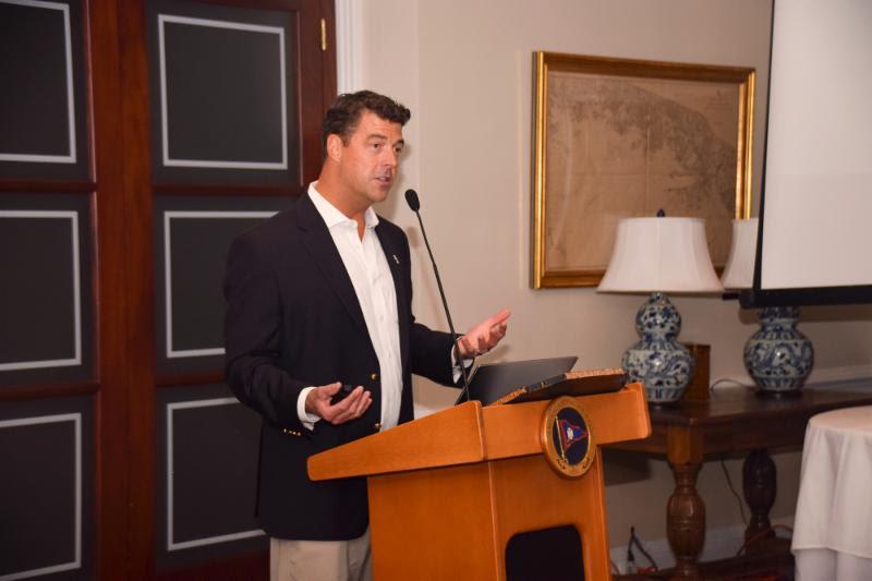 Tucker Thompson speaks at the 2018 American Yacht Club Spring Series photo copyright American Yacht Club taken at 