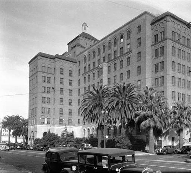 The California Hospital, where Soiland built a radiology clinic and also lay in recuperation with visions of TPYC photo copyright Dobbs Davis taken at 