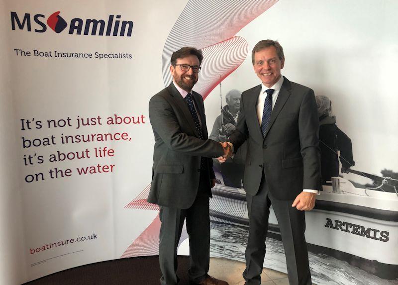 MS Amlin Yacht announced as title sponsor of the YJA Yachting Awards 2019 - Paul Knox-Johnston of MS Amlin Yacht with Cliff Webb, YJA Chairman photo copyright Yachting Journalists' Association taken at 