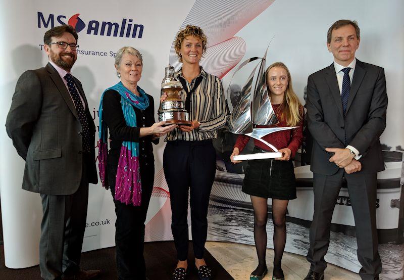 YJA Yachtsman and Young Sailor of the Year Awards 2018 (l-r) Paul Knox-Johnston, Tracy Edwards, Nikki Henderson, Emily Mueller & Cliff Webb photo copyright Yachting Journalists' Association taken at 