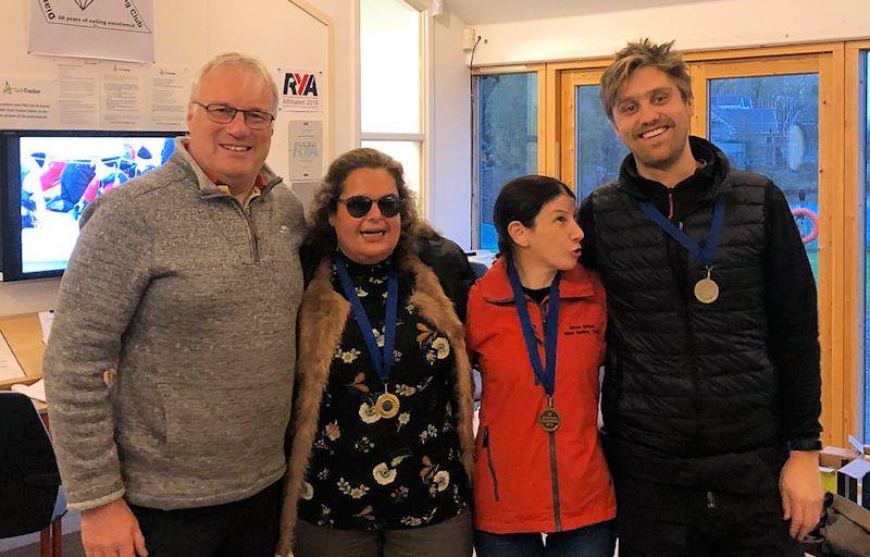 B1 Category winners Sharon Grennan, Sally Rodrigues and Jonny Stevenson at the Blind Sailing Keelboat League National Championships - photo © RYA