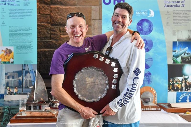 Mike Holt and Rob Woelful 2020 Australian 505 Championship prizegiving photo copyright Christophe Favreau taken at Royal Brighton Yacht Club