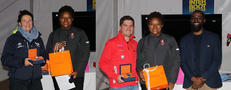 Anna Seidel (left) and Dennis Mehlig (right) receive their awards for outstanding male and female skippers courtesy Locman Italy - photo © V Goebner