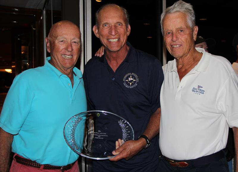 The International Masters Regatta - Don Trask with 2012 Masters Regatta winner Dennis Case, and Malin Burnham - photo © San Diego Yacht Club