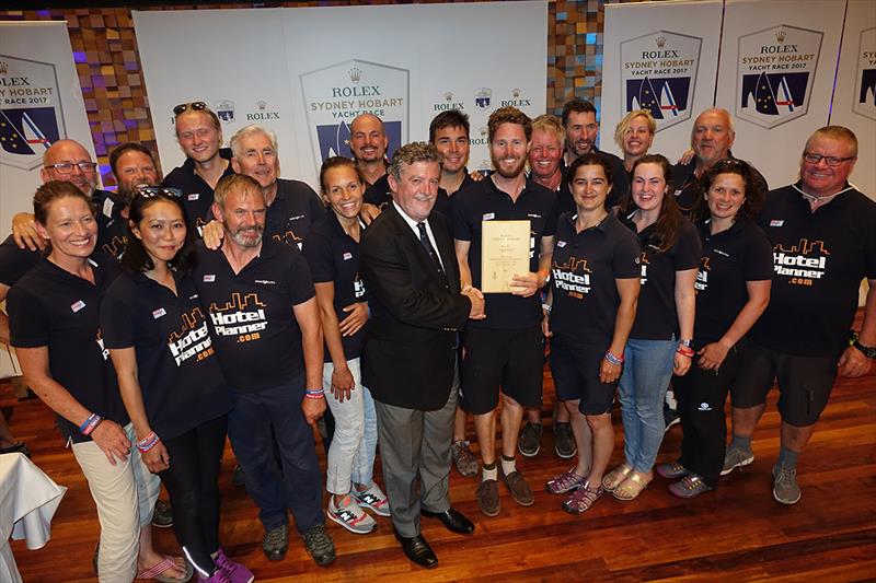 The HotelPlanner.com team with the CYCA Commodore John Markos. - photo © Clipper Race