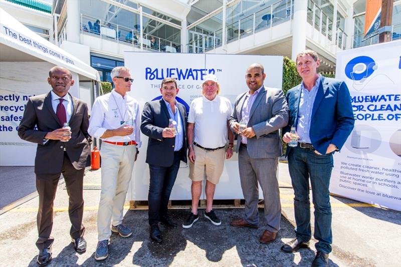 Cape Town stopover. Opening day. Mr. David Green, CEO, V&A Waterfront, Eddie Andrews, Mayor's Area Representative City of Cape Town and Bruce Parker Forsyth, CEO, WorldSport, David Noble, Head of International PR and Communication BlueWater. 24 Nov 2017 photo copyright Pedro Martinez / Volvo Ocean Race taken at 