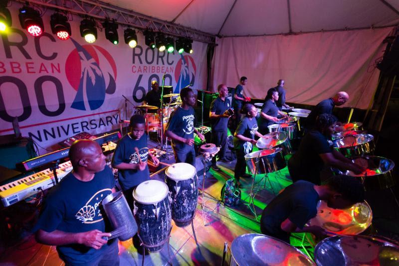 Panache Steel Orchestra set the tone for the evening and got competitors into a party mood - photo © RORC / Arthur Daniel