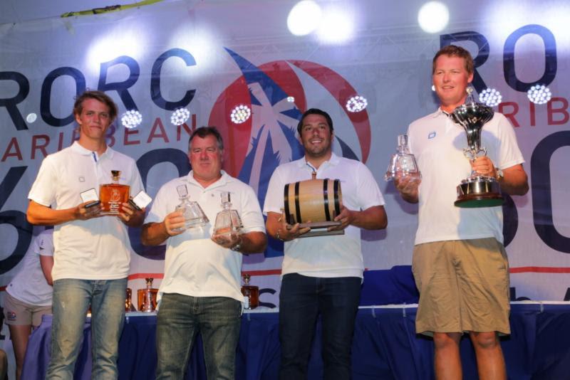 Crew from Rambler 88 collect the RORC Caribbean 600 Trophy for the best corrected time under IRC after setting a new monohull course record - photo © RORC / Tim Wright / www.photoaction.com