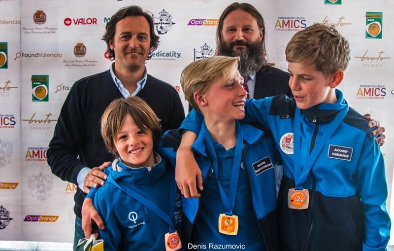 International OptiOrange Regatta - Prizegiving photo copyright Denis Razumovich taken at Real Club Nautico Valencia