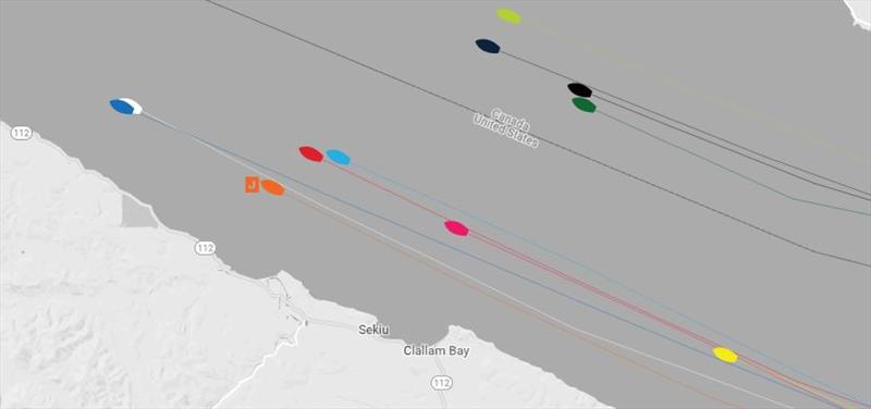 The fleet approaching the start line. All positions correct at time of publishing - photo © Clipper Race