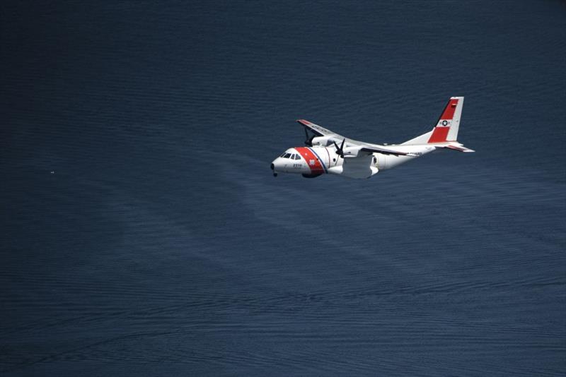 A Coast Guard Air Station Cape Cod HC-144 Ocean Sentry airplane flies over Newport, Rhode Island, Tuesday, May 8, 2018. The aircraft was part of a fly over for the opening of the Volvo Ocean Race village photo copyright Petty Officer 3rd Class Andrew Barresi taken at 