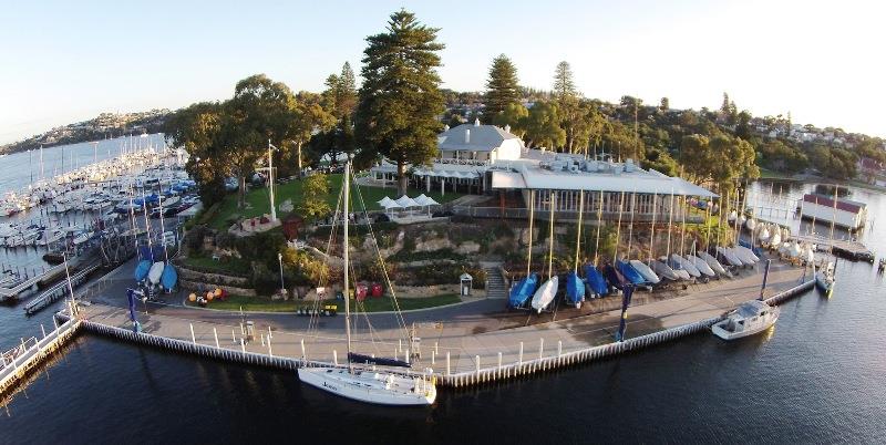 Aerial view of Royal Freshwater Bay YC in Perth, WA photo copyright WASZP Class taken at Royal Freshwater Bay Yacht Club