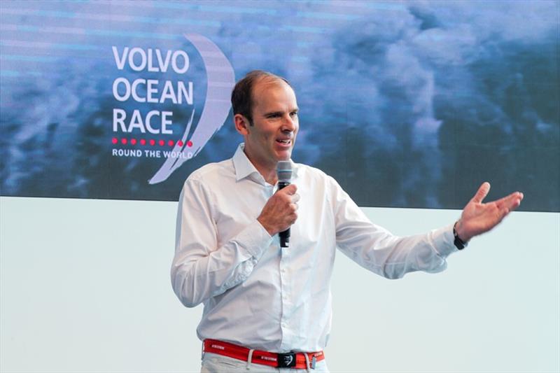 Richard Brisius, President of the 2017-18 Volvo Ocean Race, at Newport stopover. Ocean Summit. 18 May photo copyright Jesus Renedo / Volvo Ocean Race taken at 