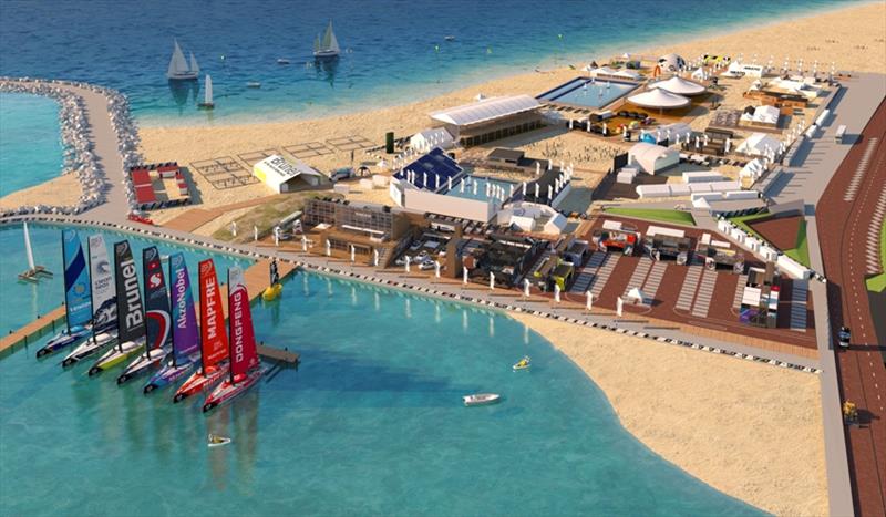 Most recent animation of The Volvo Ocean Race Village on the beach - photo © Event Media