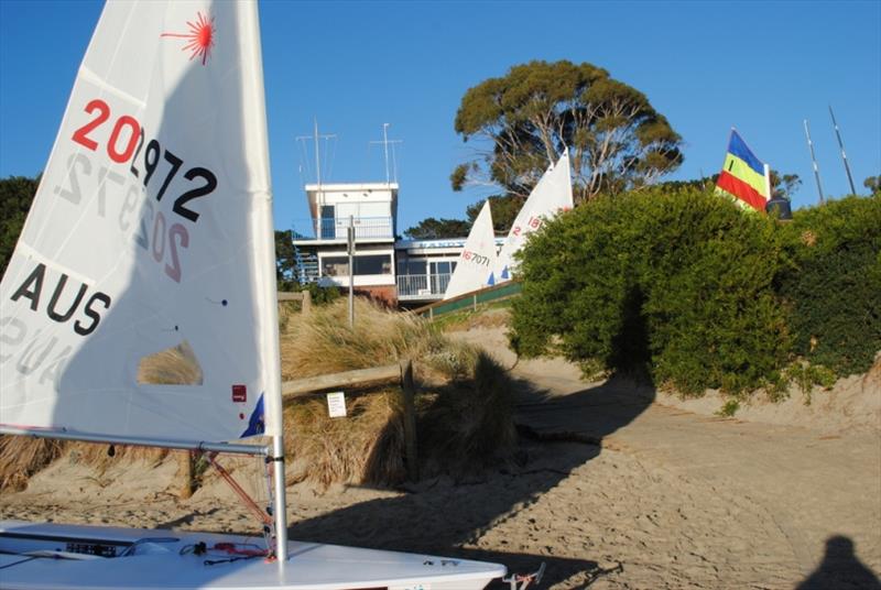 Sandy Bay Sailing Club nestling among the sand dunes behind Nutgrove Beach at Sandy Bay photo copyright Peter Campbell taken at Sandy Bay Sailing Club