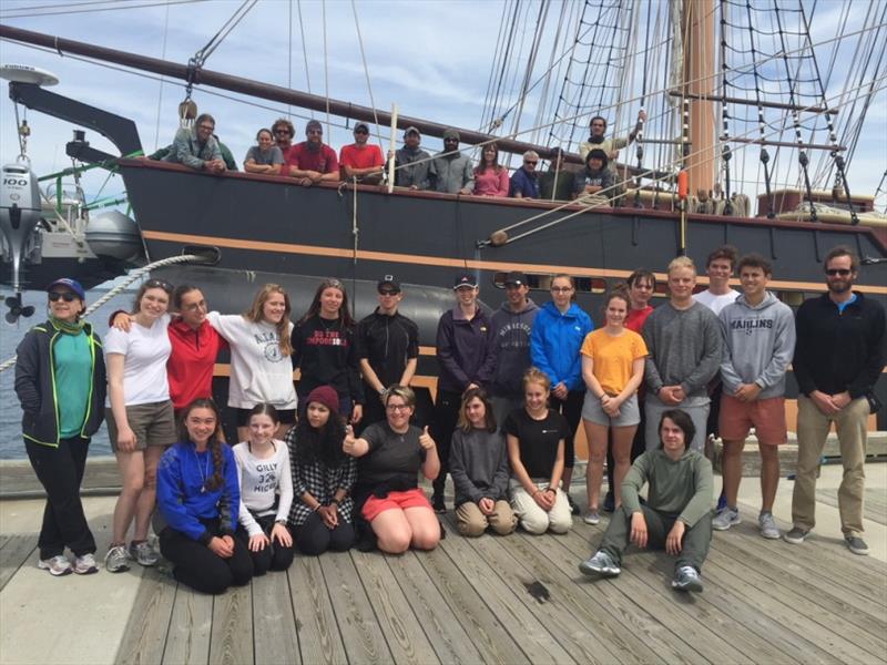 With the crew behind them, Aquidneck Island Schools student trainees gather on the dock after their 2018 educational voyage aboard SSV Oliver Hazard Perry photo copyright OHPRI taken at 