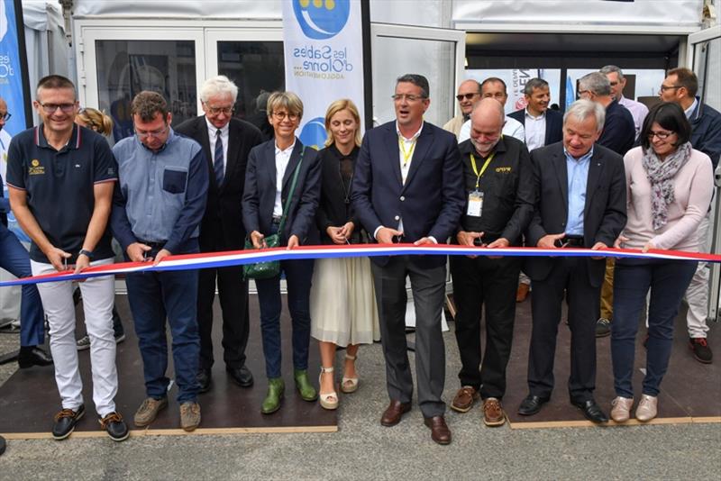 Opening of the GGR Race village in Les Sables D'Olonne, France. Cutting the ribbon photo copyright Christophe Favreau / PPL / GGR taken at 