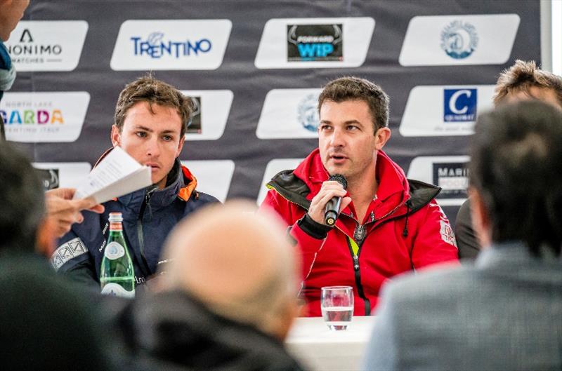 Federico Ferioli at a press conference photo copyright Jesus Renedo / GC 32 Racing Tour taken at 