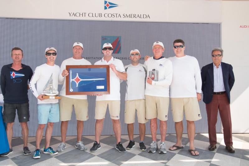 Newport Harbor YC team at the prize giving ceremony, Audi Invitational Team Racing Challenge 2018 photo copyright YCCS / Nonnoi taken at Yacht Club Costa Smeralda