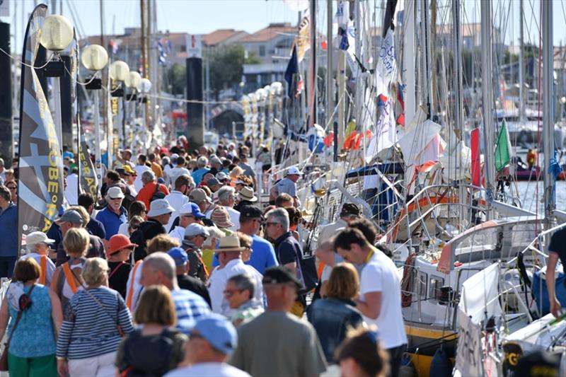 Crowded scene on the Golden Globe Race dock as the public flock to Les Sables d'Olonne to meet the skippers and view their yachts - photo © Christophe Favreau