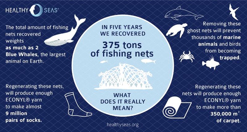 Healthy Seas infographic, sharing their work over the past 5 years photo copyright Healthy Seas taken at 