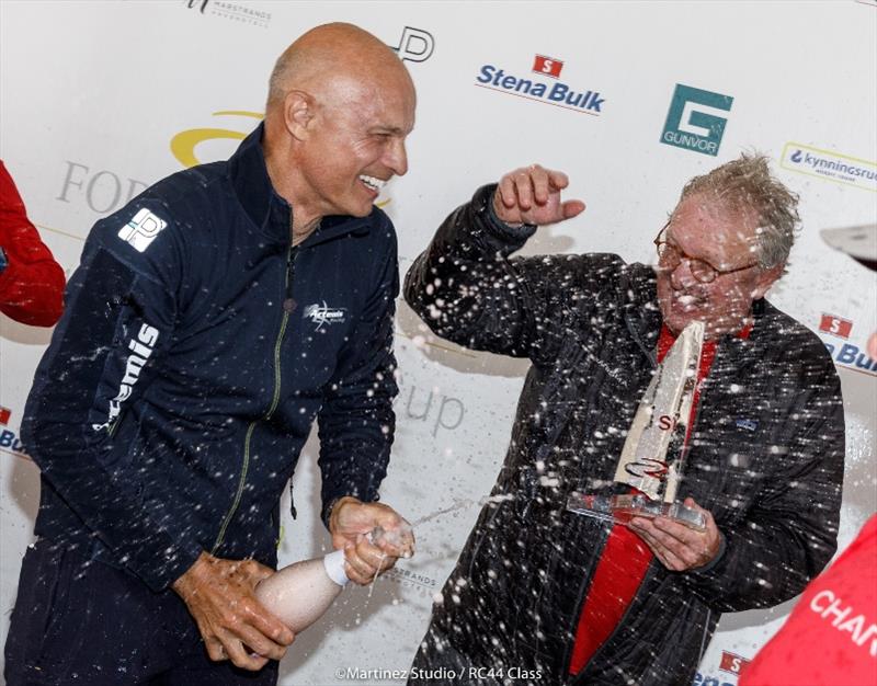 Torbjörn Törnqvist celebrated his second place finish with winner Nico Poons - photo © Nico Martinez / MartinezStudio