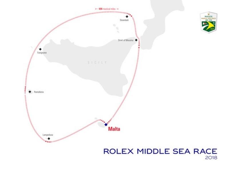 Rolex Middle Sea Race map - photo © Event Media