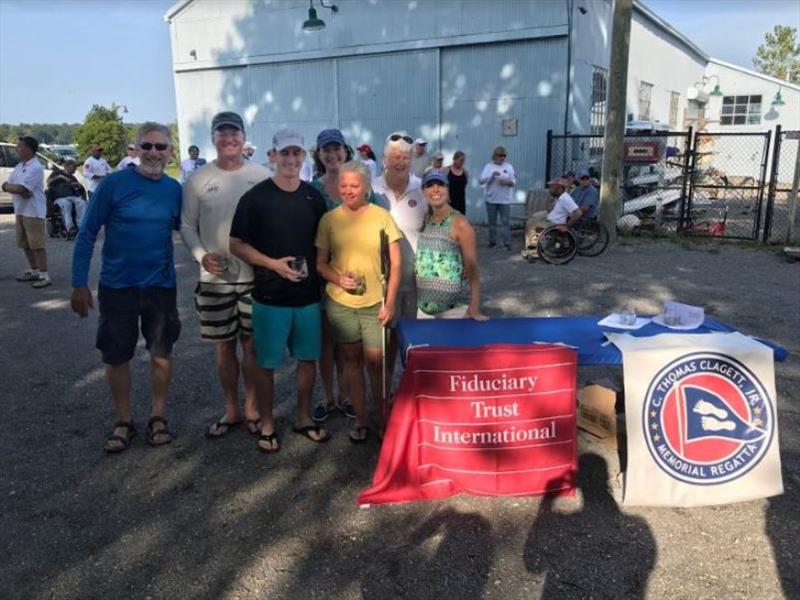 Pauline Dowell and team at Clagett-Oakcliff Regatta prize giving - photo © Francis George