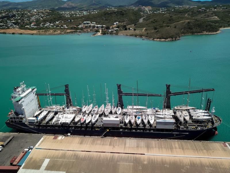 Southampton bound vessel loading at the harbour in St John's Antigua photo copyright Neil Forrester taken at Antigua Yacht Club