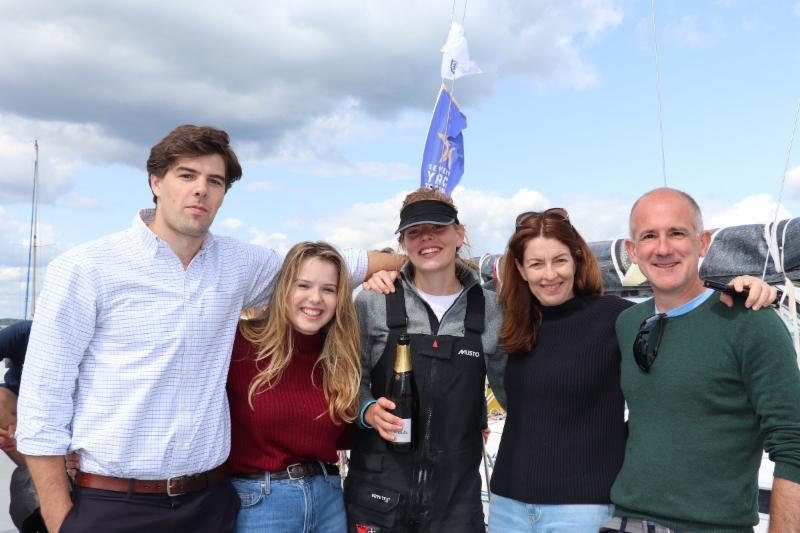 Celebrations after completing the race for Talisman's Melisande Bess with family and friends photo copyright Louay Habib taken at Royal Ocean Racing Club