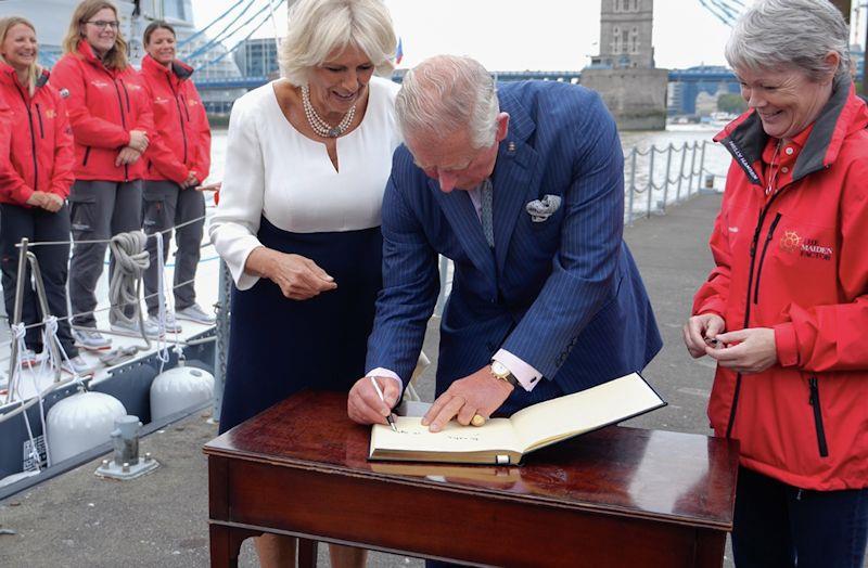 TRH The Prince of Wales and The Duchess of Cornwall were invited to meet the newly restored Maiden - photo © Maiden