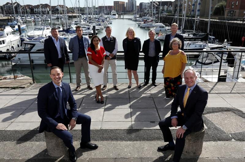 (Front row L to R) Simon White and Richard Roberts, (Middle row L to R) Cllr Satvir Kaur and Councillor Jacqui Rayment, (Back row L to R) Ian Cooke, Chris Rees, Simon Boulding, Lesley Robinson, Jason Murphy and Phil Bullingham photo copyright Laura Downton / Lee Peck Media taken at 