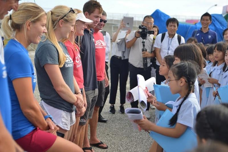 US Sailing Team members meet and greet with students from Fujisawa, Japan photo copyright US Sailing taken at 