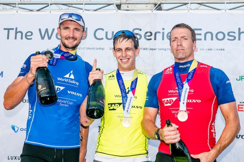 Nicholas Heiner (NED), Giles Scott (GBR) and Ed Wright (GBR) photo copyright Jesus Renedo / Sailing Energy / World Sailing taken at 