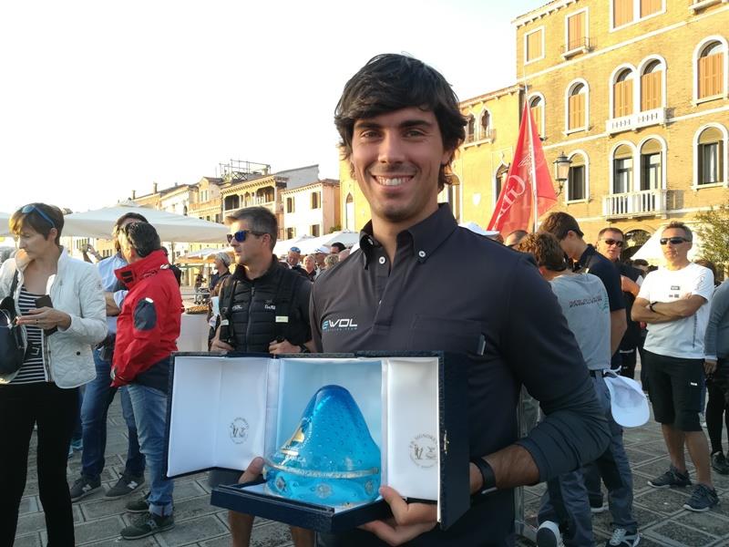 Stefano Colombo from sportswear company Colmar, sponsor of Way of LIfe, with the Venice Hospitality Challenge Doge Hat trophy - photo © International Maxi Association