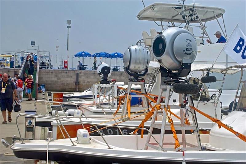 TV camera boats - Olympic Sailing Regatta - Qingdao - photo © Richard Gladwell