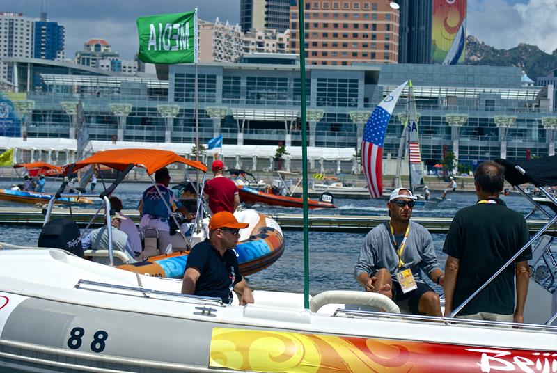 Media boats - 2008 Olympic Regatta, Qingdao photo copyright Richard Gladwell taken at 