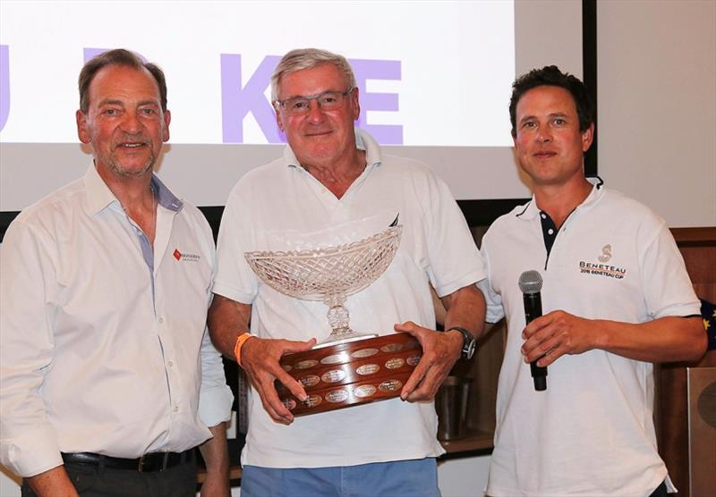 Flagstaff Marine's Graham Raspass and Micah Lane flank David Boekemann, 2018 winner of the Beneteau Cup photo copyright Alex McKinnon Photography taken at 