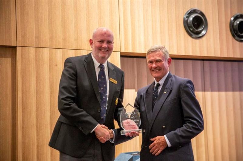 Hugh Treharne OAM (right) with CYCA Commodore Paul Billingham - CYCA Hall of Fame photo copyright Hamish Hardy / CYCA Media taken at Cruising Yacht Club of Australia