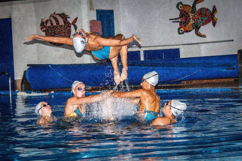 The Pingüinos synchronized swimming team display was a surprise for crews at the RORC Transatlantic Race welcome reception photo copyright RORC / Pilar Hernandez / Calero Marinas taken at Royal Ocean Racing Club